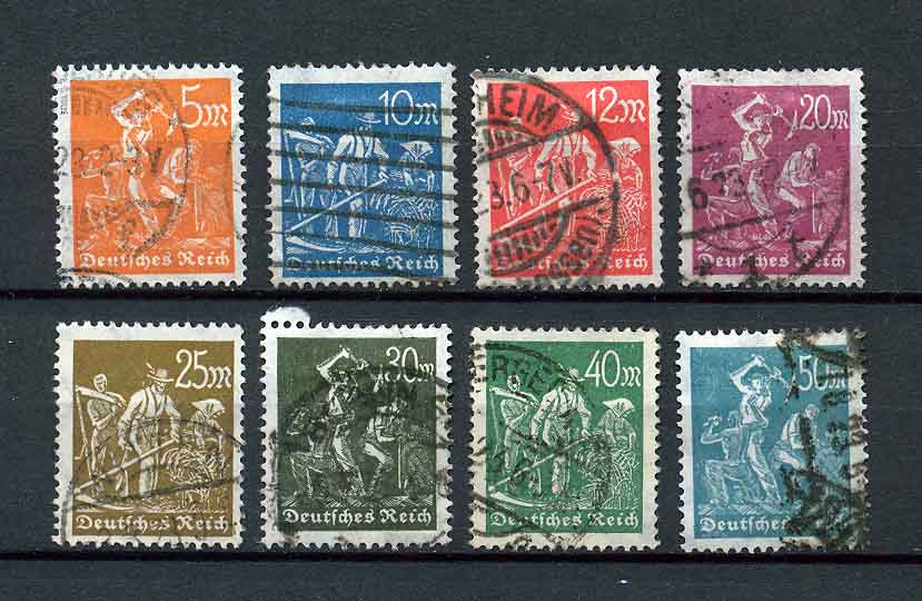 German Reich : Miners set from 1922 - used - VERY RARE<br>(#626)